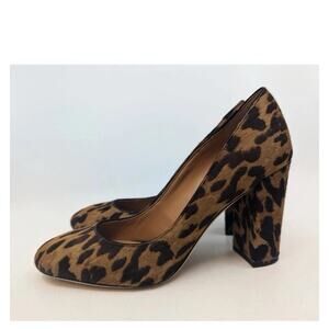J. McLaughlin 8.5 Mila Dyed Cow Hair Leopard Animal Print High Block Heel Office